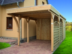 Einzelcarport 7003KB Akzent mit einem kleinen Leimholzbogen